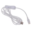 Pikkukuva 1 / 5: Nopea valkoinen Type-c USB-kaapeli päälle/pois-kytkimellä puhelimille ja tableteille [DB] 1m