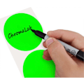 Pikkukuva 2 / 3: Tarrat, 5 cm pyöreät, irrotettavat värikooditarrat, 500 per rulla [db] Fluorescent Green