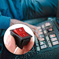Pikkukuva 5 / 5: Punaisella valolla varustettu 4-napainen DPST ON/OFF napinpainikkeella varustettu kytkin 16A 20A 250V AC {db} red  black