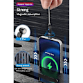 Pikkukuva 2 / 5: 3-in-1 Nopea Lataus Moni Nylon Punottu Tietojen Synkronointijohto Magneetti Latauskaapeli db Black 2m