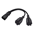 Miniatyrbillede 1 af 5: Iec320 C14 til Nema 5-15r+ 5-20r strømkabel 1 ind 2 ud Y-splitter adapterledning [DB]