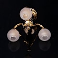 Miniatyrbillede 3 af 4: 2x 1:12 Dukkehus Messing Lysekrone 3 Arm Lampe Led Loftslampe Glasskærm [DB]