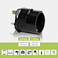 Miniatyrbilde 5 av 5: 2x Reiseadapter Adapterplugg for England - Reiseplugg Strømadapter EU til UK Stikkontakt - Reiseplugg [db] Black Red