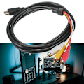 Pikkukuva 2 / 5: HDMI-RCA-kaapeli, HDMI-uros 3-RCA-uros videoääni AV-kaapeliadapteri lähetin HDTV:lle, 5ft/1.5m {db}