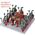 Miniatyrbillede 1 af 5: Middelalderlige riddere mini actionfigurer byggeklodser romersk stridsvogn vogn soldat krigshest mursten legetøj til børn gave Db Set 14