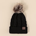 Miniatyrbilde 3 av 5: Vinter Oversized Ensfarget Kabelstrikket Pom Pom Beanie, Valentinsgave til henne db Bright Red One Size Fits All