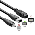 Miniatyrbillede 4 af 5: For JUNSUNMAY 1.8m Firewire IEEE 1394 6 Pin Han til USB 2.0 Han Adapter Konverter Kabel [db]