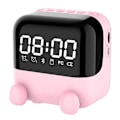 Pikkukuva 1 / 5: Langaton FM-radio, kannettava Bluetooth-kaiutin, pöytäherätyskello LED-näytöllä, tukee handsfree-toimintoa/tf-kortin toistoa -pinkki