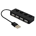 Miniatyrbillede 1 af 5: Superhurtig Usb2.0 Hub Multi Usb Splitter 4 Ports Udvidelse 12v Strømadapter {Db} Black