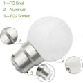 Pikkukuva 2 / 5: WXH 6 kpl B22 LED-lamppu 3W Golfpallolamput B22 Bajonetti Pieni pallolamppu Hehkulamppu Himmennettävä [DB]