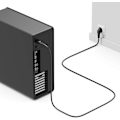 Miniatyrbillede 4 af 5: 1m Strømkabel Beskyttelseskontakt Stik F Type, C13 Strømstik Hunkontakt Pc Computer Skærm Printer Beamer - Sort
