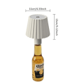 Miniatyrbilde 2 av 5: Vinflaskelampe Hodebordslampe Flyttbar Lading Dekorasjon For Bar Cafe Atmosfære Nattlys Db White
