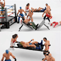 Miniatyrbild 3 av 5: Mini Wrestling Figur Playset, Wrestler Warriors Leksaker Med Fyrkantig Ring & Tillbehör, Roliga Miniatyr Fighting Action Figurer Present För Barn Pojkar Db