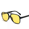 Pikkukuva 1 / 4: Klassiset Polarisoidut Aurinkolasit Miehille Naisille Vintage Soikea Kehys Ajolasit Yönäkölasit UV400 [DB] Black Night-vision Polarized Sunglasses