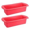Miniatyrbillede 1 af 3: 2 stk. silikone non-stick kagebrødform DIY bageform køkken bageværktøj Red
