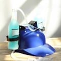 Miniatyrbilde 4 av 5: Drikkhjelm Justerbar Arbeidsbesparende Plast Nyhet Lat Drikk Hjelm Forbruksvarer For Hjem db Blue