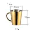 Miniatyrbillede 2 af 5: 300 ml rustfrit stål kaffekop med bærehåndtag - guld  [dB}