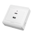 Pikkukuva 1 / 5: USB-seinäpistorasia Typec USB-seinälaturipistorasia 18W 220V USB-pistorasiat pistorasia {Db} 2 surfaces mounted