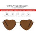 Miniatyrbilde 2 av 5: Polariserte Hjerte Solbriller for Kvinner - Stilig og Søt Metallramme UV400 Beskyttelse {Db} Tortoise Brown