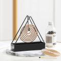 Miniatyrbillede 3 af 5: Db Jern Myggespiralholder Røgelseholdere Spiral Røgelsebrænder Ramme Moderne Afvisende Røgelsesstativ til Husholdning Soveværelse Terrasse Black