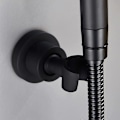 Miniatyrbillede 3 af 4: Sort Brusehovedholder i Rustfrit Stål Væghængt Håndholdt Brusehovedholder [DB]
