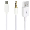 Miniatyrbillede 3 af 5: Guldbelagt USB-opladningskabel til Mini B-han og 3,5 mm stik Lydkabel 100 cm [DB] Black