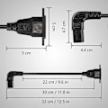 Miniatyrbillede 3 af 5: Panelmonteret C14 til 90 Graders C13 PDU Strømforsyningsforlængerkabel, IEC 320 C14 Han til Vinklet C13 Hun 3-polet Strømkabel til Skærme [DB]
