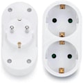 Miniatyrbillede 1 af 4: 2 Stik Dobbelt Stik Multiple Stikdåse Multi Stik Adapter Horisontal T-YuJia [DB]