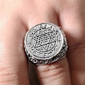 Miniatyrbilde 3 av 5: Islam Muslim Rune Heksagonal Stjerne Ring Menn Dame Ring Ny Mote Metall Stor Ring Tilbehør Fest Smykker Størrelse 5-11 [Db] 9 White