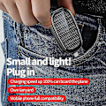 Pikkukuva 3 / 5: Mini aurinkovoimapankki, kannettava avaimenperä virtapankki matkapuhelimelle, 1200mAh [DB] Black For Lightning