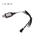 Miniatyrbillede 1 af 5: 6.4v/7.4v Oplader Li-i Sm-3p Til Rc Legetøj Fjernbetjening Positiv Bærbar Usb [DB] 7.4V