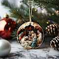Miniatyrbilde 2 av 4: 6 stk Julekrybbe Ornamenter, Akryl Julekrybbe Ornament, Hengende Ornament Julekrybbe Henger Til Jul [DB] 6pcs