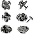 Miniatyrbillede 1 af 4: 120 Par Butterfly Clutch Tie Tacks Nålbagside Kompatibel med 8 mm Lange Blanke Pins til Håndværk (sølv) db Black