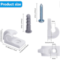 Miniatyrbilde 2 av 5: Wire shelf loop clips - 20 stk hvite nedveggklips for hyller i skap [DB]