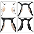 Miniatyrbild 4 av 5: 40 st Soft Foam Näsdynor Självhäftande Halkskyddande Glasögon Inga Makeup Näsdynor [DB] Black D-shaped 1mm