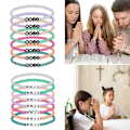 Miniatyrbillede 3 af 5: Sæt med 7 WWJD Armbånd WWJD Perlearmbånd WWJD Armbåndssæt Harpiksmateriale [DB] White