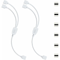 Miniatyrbillede 1 af 5: LED Strip Connector Kit, 2 stk. 4-pins LED Strip Splitter 1 til 2 Splitter Kabel 4-pins Connector til RGB LED Strip 5050  Cisea DIY Tilbehør {Db}