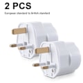 Miniatyrbilde 1 av 5: 2x Reiseadapter Adapterplugg for England - Reiseplugg Strømadapter EU til UK Stikkontakt - Reiseplugg [db] White