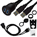 Pikkukuva 2 / 5: Auton upotettava jatkokaapeli USB 3.0 uros - USB 3.0 naaras jatkojohto [DB]