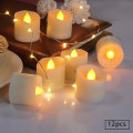 Miniatyrbilde 3 av 5: 12 stk. Flammeløse elektroniske LED-lys Fjernkontroll Flimrende telys Jul Fest Hjemmedekorasjon [DB] Warm White