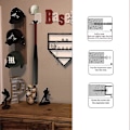 Miniatyrbild 4 av 5: 4 st akryl basebollträ väggfäste, basebollträställ, väggmonterat basebollträställ, softball väggställ hållare rack, för förvaring eller visning Db