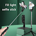 Miniatyrbillede 2 af 5: XT05 Bluetooth-kompatibel telefonholder stativ selfie stick fyld lys kompatibel live streaming db White