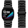 Miniatyrbillede 2 af 5: Rem til Fitbit Sense 2 & Fitbit Versa 4, Solid rustfrit stål Fitbit Sense/versa 3 urrem i metal, udskiftningsremme