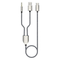 Pikkukuva 1 / 5: 1 Split 2 Type C - USB A 3,5 mm Aux-kaapeli Stereo Hifi-ääni autokaiuttimille -JA [DB] Blue