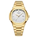 Miniatyrbilde 1 av 5: NIBOSI 2632 Stilig Herre Armbåndsur Stållenke Lysende Kalender Quartz Klokke [DB] Multicolor Gold Strap/White Dial