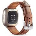 Kompatibelt för Fitbit Versa 3 / Fitbit Sense Klockarmband Äkta Läder Armband [DB] Brown