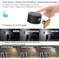 Miniatyrbild 2 av 5: Vägglampa för inomhus, Touch LED-vägglampa med USB-laddningsport, Touch-kontroll, 3 ljusstyrkenivåer, 3 temperaturer, 360° roterbar sänglampa [DB]