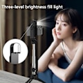 Miniatyrbillede 3 af 5: XT05 Bluetooth-kompatibel telefonholder stativ selfie stick fyld lys kompatibel live streaming db White