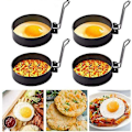 Miniatyrbild 5 av 5: 4-pack Rostfritt Stål Äggring Stekt Äggform Rund Pocherat Ägg för Stekta Ägg Äggrullar Biffar Pankakor Stekt Ägg Pankaka Form [DB]