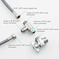 Miniatyrbillede 5 af 5: T-stykke til tilslutning Ekstra vandforsyning til toilet Rustfrit stål Splitter 3/8\" x 3/8\" x 3/8\", Børstet nikkel, SBA020C [db] -